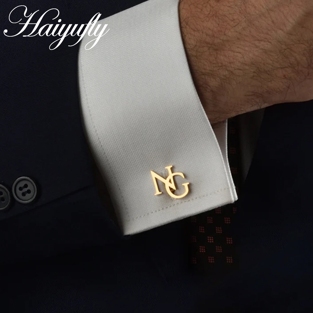 Men'S Grooming For Wedding - Haiyufly kişiselleştirilmiş özel ad kol düğmeleri