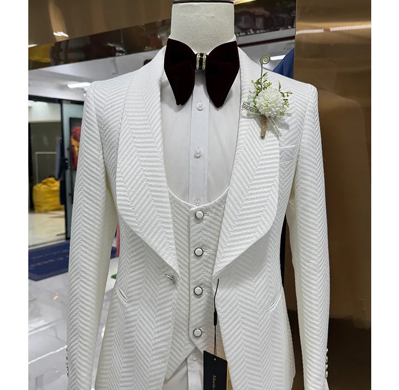 Men'S Grooming For Engagement - Erkek Takım Elbise 3 Parça Pamuk